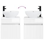 vidaXL Meuble de lavabo mural Blanc brillant 49 x 44 5 x 66 5 cm