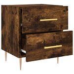 vidaXL Table de chevet chêne fumé 40x35x47 5 cm bois d’ingénierie