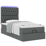 vidaXL Cadre de lit ottoman avec matelas gris foncé 100x200 cm tissu