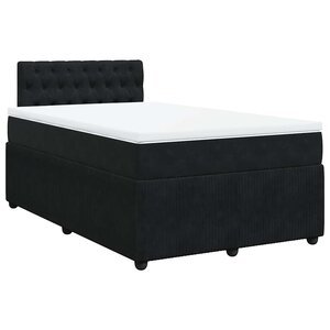 vidaXL Sommier à lattes de lit avec matelas Noir 120x200 cm Velours
