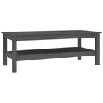 vidaXL Table basse Gris 110x50x40 cm Bois massif de pin