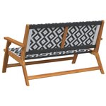 vidaXL Mobilier de jardin Noir et Blanc 122 x 78 x 73 cm