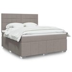 vidaXL Sommier à lattes de lit avec matelas Taupe 180x200 cm Tissu