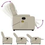 vidaXL Fauteuil inclinable de massage Crème Similicuir
