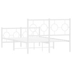 vidaXL Cadre de lit métal avec tête de lit/pied de lit blanc 120x190cm