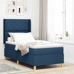 vidaXL Lit à ressorts avec matelas bleu 90x200 cm en tissu