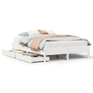 vidaXL Cadre de lit sans matelas blanc 160x200 cm bois de pin massif
