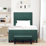 vidaXL Lit à ressorts avec matelas Vert foncé 120 x 190 cm Velours