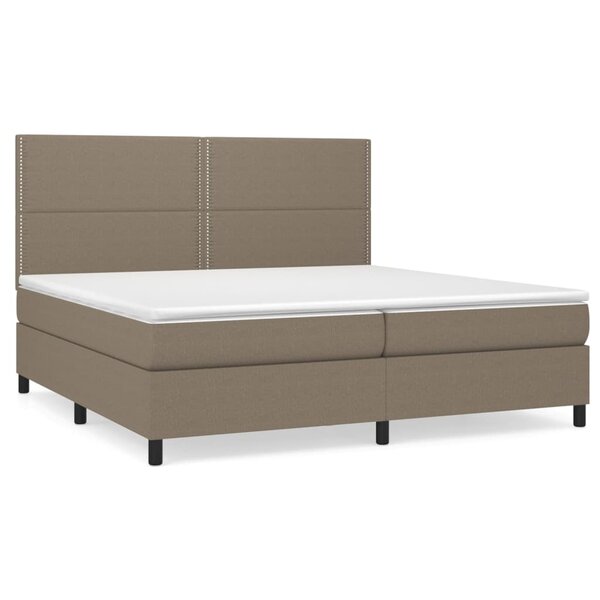 vidaXL Sommier à lattes de lit avec matelas Taupe 200x200 cm Tissu