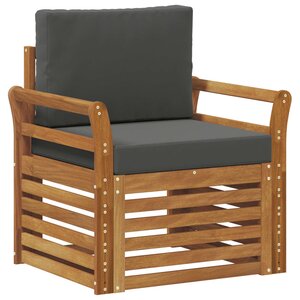 vidaXL Canapé d’extérieur Bois d'acacia massif et polyester Naturel
