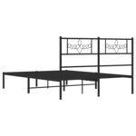 vidaXL Cadre de lit métal sans matelas avec tête de lit noir 120x190cm