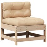 vidaXL Salon de jardin 7 Pièces avec coussins Bois de pin massif