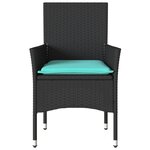 vidaXL Chaises de jardin avec coussins lot de 2 noir résine tressée
