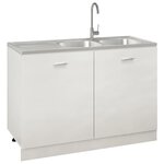 vidaXL Évier de cuisine à double évier argenté 1200x500x155 mm inox