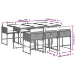 vidaXL Ensemble à manger de jardin et coussins 7 Pièces beige poly rotin