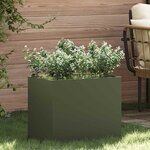 vidaXL Cache-pot de jardin Vert olive 50 x 32 x 40 cm