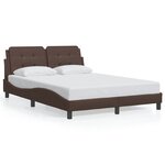vidaXL Cadre de lit avec LED sans matelas Zadar marron 120x200 cm