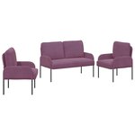 vidaXL Ensembles de canapés 3 Pièces Violet 115 x 56 x 80 cm Contreplaqué