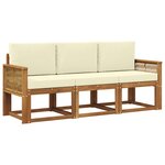 vidaXL Ensemble de canapés d'extérieur 3 pc Naturel et Crème Polyester