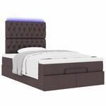 VidaXL Cadre de lit ottoman avec matelas marron foncé 120x190 cm tissu