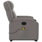 vidaXL Fauteuil inclinable de massage Taupe Tissu