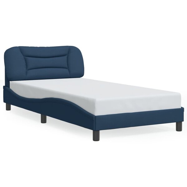 vidaXL Cadre de lit sans matelas Hvar bleu 100x200 cm tissu