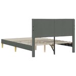 vidaXL Cadre de lit avec tête de lit Gris foncé 120 x 190 cm Tissu