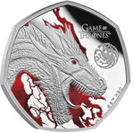Monnaie FIRE Game of Thrones Argent 50 Pence United Kingdom 2026 (PRÉCOMMANDE)