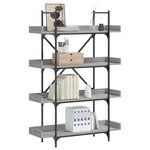 vidaXL Bibliothèque à 4 niveaux sonoma gris 100x33x145 5 cm