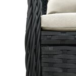 vidaXL Ensemble à manger de jardin coussins 5Pièces Noir Résine tressée