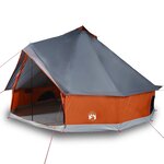 vidaXL Tente familiale tipi 10 personnes gris et orange imperméable