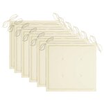 vidaXL Chaises de jardin avec coussins crème lot de 6 Bois teck massif