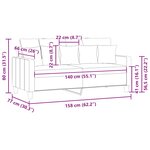 vidaXL Canapé à 2 places Gris clair 140 cm Tissu