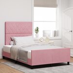 Lit vidaXL Rose 120x190 cm Velours