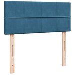 vidaXL Sommier à lattes de lit et matelas Bleu foncé 120x200cm Velours