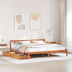 vidaXL Cadre de lit sans matelas cire marron 200x200cm bois pin massif
