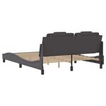 vidaXL Cadre de lit avec LED sans matelas gris 160x200 cm