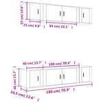 vidaXL Ensemble de meubles TV 6 Pièces Blanc Bois d'ingénierie