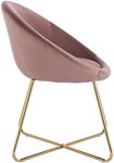 Chaise de cuisine en velours et pieds métal rose 19_0000115