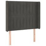 vidaXL Tête de lit à LED Gris foncé 103x16x118/128 cm Velours