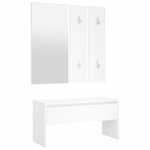 vidaXL Ensemble de meubles de couloir Blanc Bois d'ingénierie