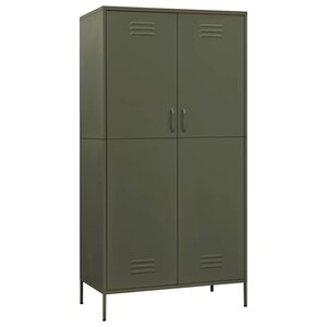 vidaXL Garde-robe Vert olive 90x50x180 cm Acier