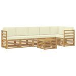 vidaXL Ensemble de canapés d'extérieur 7 pc Blanc et crème Polyester