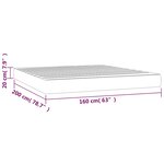 vidaXL Matelas de lit à ressorts ensachés fermeté moyenne Gris foncé 160x200x20 cm