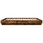 vidaXL Cadre de lit avec lumières LED chêne fumé 180x200 cm
