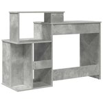 vidaXL Bureau avec Rangement Gris béton 120.5 x 44 x 88.5 cm