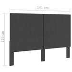 vidaXL Tête de lit Gris foncé Tissu 140x200 cm