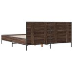vidaXL Cadre de lit chêne marron 140x190 cm bois d'ingénierie et métal