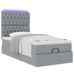 vidaXL Lit ottoman avec matelas et LED Gris clair 80x200cm tissu