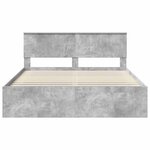 vidaXL Cadre de lit avec tête de lit Béton 160 x 200 cm Pin massif